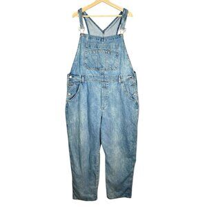 Gap Loose Bib Overalls Women’s XL Light Destroy Relaxed Fit Denim 100% Cotton